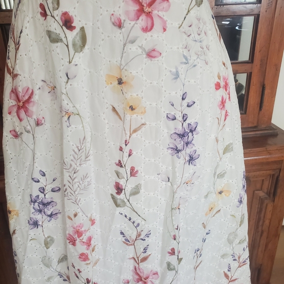 Petal & Pup Cream Midi Dress with Pastel Floral Motif - Picture 8 of 10